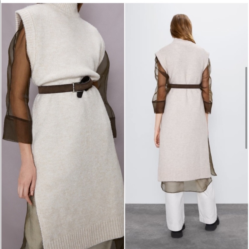 ZARA SWEATER VEST DRESS WITH SIDE CUT OUTS